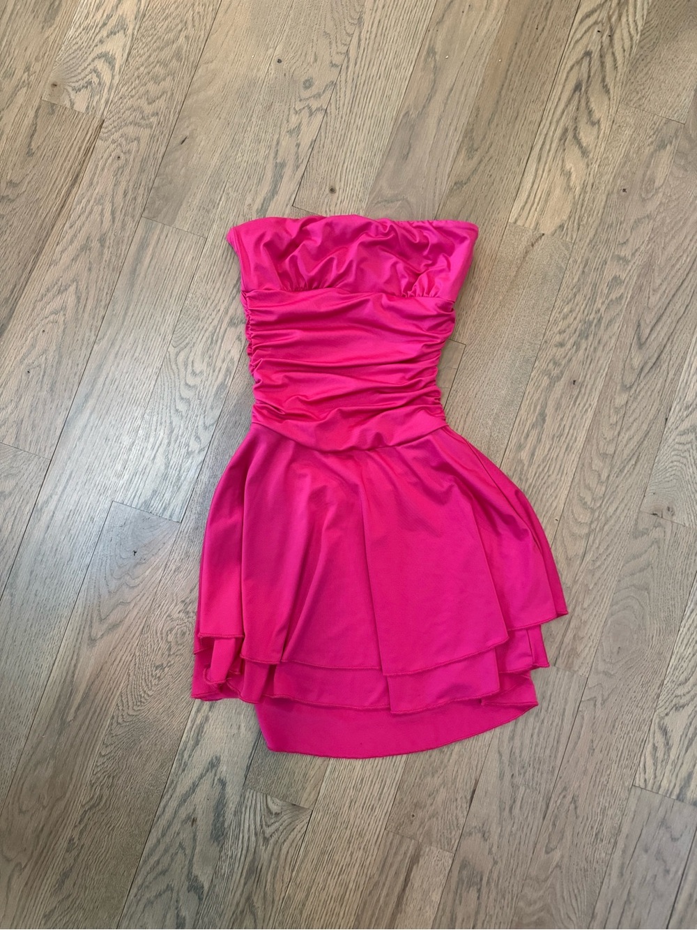 Lucy in the Sky Hot Pink Strapless Mini Dress
